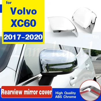 Volvo XC60 2017 2018 2019 2020 ABS Chrome Automašīnas atpakaļskata spoguļa apdare uzlīme Vāciņš Melns, auto piederumi auto stils