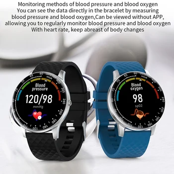 Smart Watch Sievietēm, Vīriešiem Pilna, Nospiediet Fitnesa Tracker Sirdsdarbības Ātrums, asinsspiediens Smart Pulkstenis Smartwatch IOS Tālruni