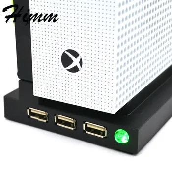 Xbox vienu Slim Vertikālais Statīvs ar Dzesēšanas Ventilatoru, Vertikālā Statīva Vēsāks Bāzes Turētājs Atbalstu Xbox One S ar 3 USB Pieslēgvietām