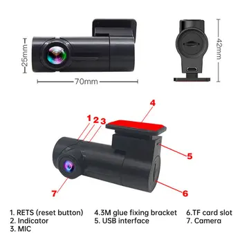 Smart 1080P Pagriezt Len Mini Auto DVR Auto Reģistratoru Dash Kamera HD Transportlīdzekļa Drošības Cilpu Ierakstīšanas Nakts Redzamības Dash Cam