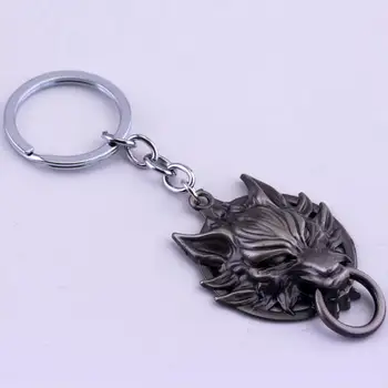Dongsheng Final Fantasy Keychain 3D Vilku Galvas Pārklājumu Metāla Keychain Mākonis Vilku Modelis Llavero Atslēgu Gredzens Turētājs Faniem