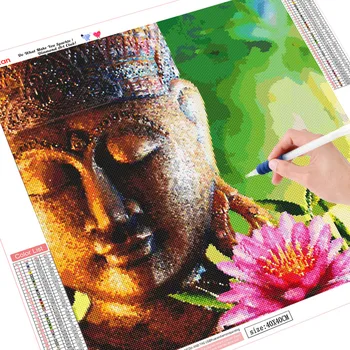 Huacan Dimanta Izšuvumi Budas Statuja Attēlu Frēzēšana Dimanta Glezniecības Pilnībā Dimanta Urbšanas Mozaīkas Pārdošanas Cross Stitch Rokdarbi