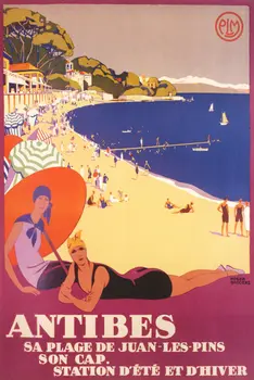 Vintage Beach Surfing Ceļojumu Plakātu antibes Classic Audekla, Gleznas, Sienas Plakāti, Uzlīmes, Dāvanu, Mājas Dekoru