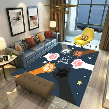 Kaķis Bāzes Paklāju Laukumā Anti-Skid Zonas Grīdas Paklājs 3D Paklāju neslīdoša Mat Ēdamistaba Dzīvojamā Mīksta Paklāja Bērniem Karikatūra Spēle Mat 05
