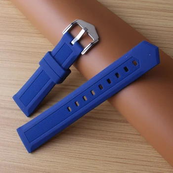 Zila Silikona Gumijas Pulksteņu siksniņas datumi fit sporta pulksteņi modes aksesuāri watchband 16mm 18mm 20mm 22mm 24mm ūdensizturīgs karstā