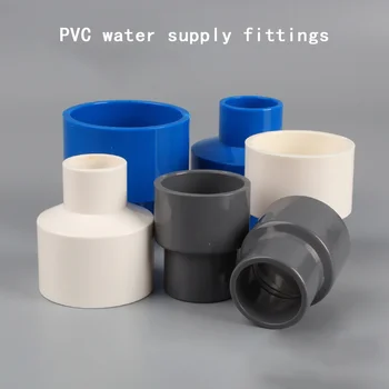 Reduktoru Kopīgu PVC ūdens piegādes piederumiem Montāža Samazinot Taisnām Kontaktdakšām Dārza Ūdens Cauruļu Savienotājs PVC Cauruļu Veidgabali 1 Gab.