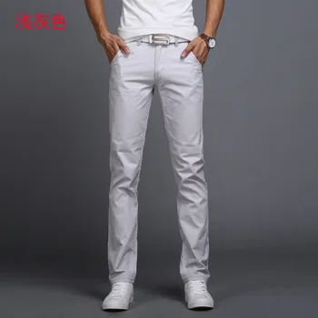Modes Bikses Vīriešu Zīmolu Apģērbu Plus Lieluma 9 Krāsa Pavasarī, Rudenī Jaunu Gadījuma Bikses Vīriešu Kokvilnas Slim Fit Chinos