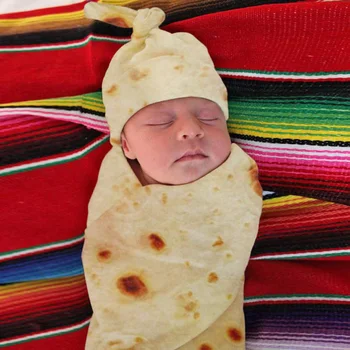 Par Burrito Segu Cepuri Set Baby Miltu Tortilla Swaddle Segu Gulēšanai Swaddle Wrap Cepuri BV789