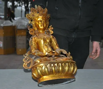 Kāzu dekorēšana, Kāzu Dekorēšana Tibetas Budisms Gilt Bronza Nepāla Amitayus ilgmūžību Dievs, Dieviete Budas Statuja