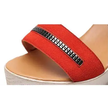 D&Henlu Plus Lieluma Shoes41 42 43 Dāmas Sandales 2019 Vasaras Kurpes Sievietei Sandales Ar Papēžiem Platforma Sieviešu Kurpes Ķīlis Papēži
