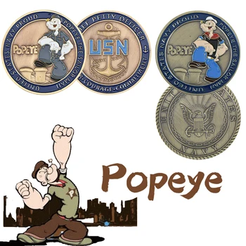 Popeye Bronzas Pārklājumu Challenge Monētas Asv Navy Lepni Metāla Monētu Kolekciju Jūrnieks Cilvēks Piemiņas Monētu