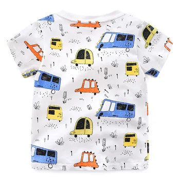 2019 Jaunu Enfant Zēnu T-krekls Kokvilnas Bērnu Apģērbu Karikatūra Auto Vasarā Bērni Zēns Bērnu Modes Topi ar Īsām Piedurknēm T-Krekls 2-6y