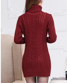 Rudens un ziemas jauno augsto kaklu sievietes ilgi sadaļā riska ierobežošanas primer krekls Slim vērpjot adīšanas džemperis sabiezēšanu