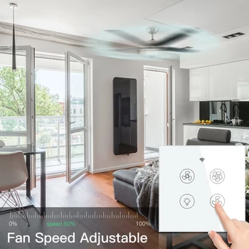 WiFi+RF433 Smart Griestu Ventilators Gaismas Slēdzi 2/3 Veids, kā Kontrolēt Smart Life/Tuya APP Darbu Ar Alexa, Google Home Smart switch