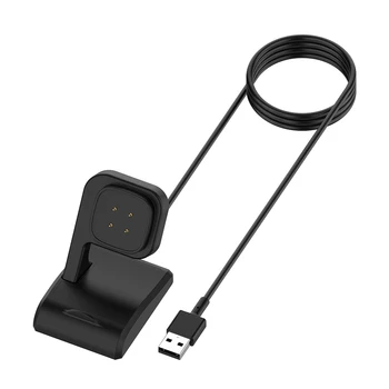 Portatīvo USB Lādētāju Fitbit Versa 3/Fitbit Nozīmē Drošu Ātrās Uzlādes Kabelis, Dock Staciju Strāvas Adapteris Smart Skatīties Piederumu