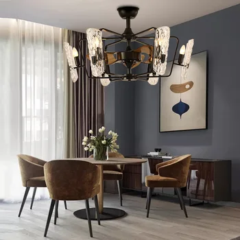 Jauna, Ķīniešu stila dzīvojamā istaba kluss ventilators, lampas, ēdamistaba, guļamistaba retro integrētu sadzīves griestu ventilators lampas