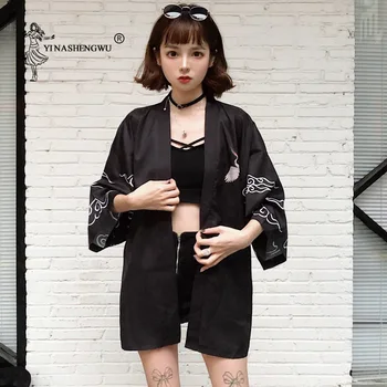 Sieviešu Yukata Kimono Harajuku Celtņa Drukāt Japāņu Stila Kimono Atpūtas Blūze Sauļošanās Vīriešiem Cosplay Kostīmu Plānas Vasaras Apģērbu
