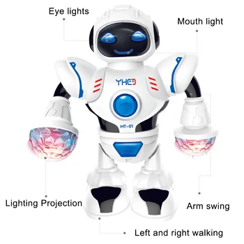 Elektriskā Dejošana Pastaigas Mūzikas Modeļa Robots ar Krāsaina, Mirgojoša Gaismas Bērni Interaktīvā Izglītības Rotaļlieta Bērniem, Dzimšanas dienu