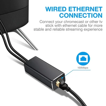 Karstā Ethernet Adapteris Chromecast USB 2.0, lai RJ45 Google Chromecast 2 1 Ultra Audio TV Stick Micro USB Tīkla Karte