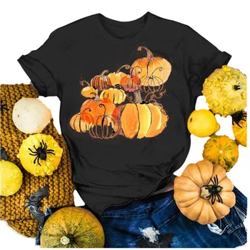 Halloween Brīvdienu Sieviešu T-Krekli, Ķirbju Smieklīgi Izdrukāt Sieviešu Topi ar Īsām Piedurknēm Gadījuma T-Krekls 2020. Gada Vasaras женские футболки
