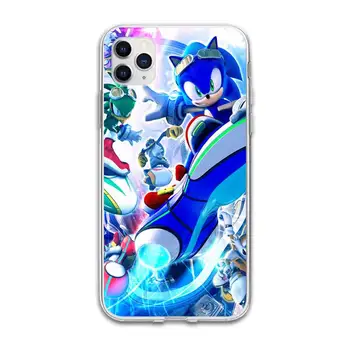 Sonic Ezis Pārredzamu Lietu Vāku Iphone Se 2020. gadam 6s 6 7 8 Plus X Xs Max Xr 11 12 Pro Max Coque