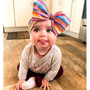 2019 Bērnu Galvas Roku Darbs Elastīgs Turban Headwraps Toddler Jauki Liels Priekšgala Dizains Ziedu Iespiesti Matu Joslā Zīdaiņu Cepures