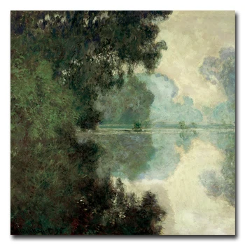 Francija Claude Monet Mākslas Senna Upes Mākslas Zīda Plakātu Mājas Sienas Dekori Krāsošana 16X16 24x24 30x30 Cm bez rāmja Bezmaksas Piegāde