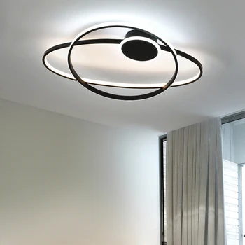 Dzīvojamā istaba lukturi vienkāršu, modernu LED griestu lampas restorāns Ziemeļvalstu personības kārtā melnā un baltā guļamistaba spīdīgs apgaismojums