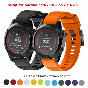 26 22 20MM Watchband Siksnu Garmin Fenix 5X 5 5S 3 3HR D2 S60 GPS Watch Ātri ReleaseStainless tērauda sloksnes Rokas Joslā Siksna