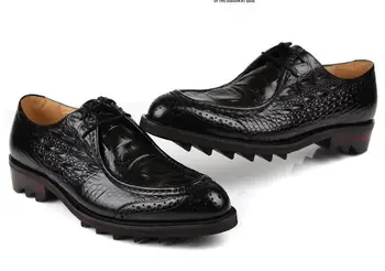 Vīrieši Akmens modelis Bullock cirsts Oxfor black pieaudzis norādīja toe mežģīnes up falt oficiālu kurpes Īstas ādas pusi, kāzu kurpes