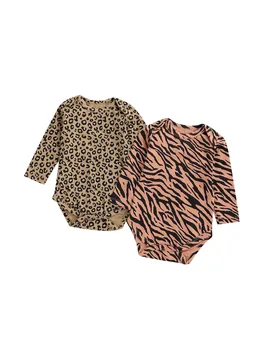 Zīdaiņu Jaundzimušais Meitenes Zēni Leopards, Zebra Bodysuits Garām Piedurknēm Jumpsuits Gadījuma Pavasarī, Rudenī Jaunu Apģērbu Apģērbu