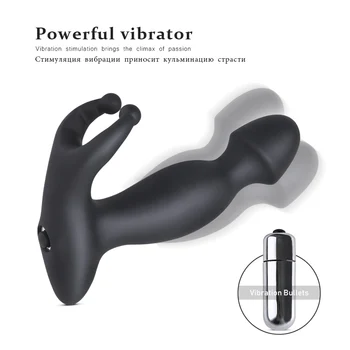 Vīriešu G-Spot Prostatas Massager Dildo Anālais Stimulators 10 Ātrumu Anālais Vibrators Butt Plug Melns Silikona Masturbācija Par Geju Seksa Rotaļlietu,
