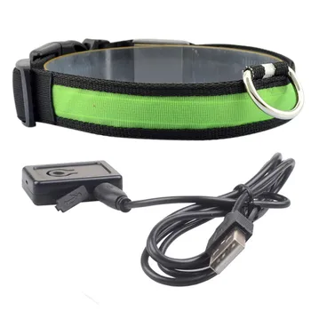 USB Uzlādes Pet Suns Apkakles, kas Mirgo Kvēlojošs Gaismas LED Apkakles Pet Produkti, Regulējams Mazo Mājdzīvnieku Gaismas Drošības Apkakle