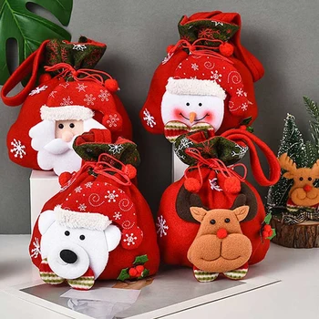 Ziemassvētku Vecīša Maiss Aukliņu Ziemassvētku Dāvanu Maisā, 3D Dizains Auduma Ziemassvētku Soma, Piemērota Ziemassvētku Puse Supplies