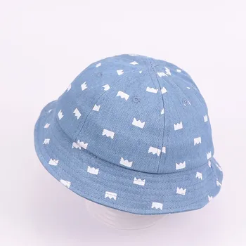 LONSANT Toddler Bērnu Zēniem Spaiņa cepuri Vēstuli, Mīkstu Kokvilnas Plānas Sunhat Elpojošs vasaras džinsa krāsu Cepures modes bērni āra Cepures