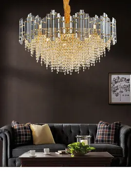LED kristāla kulons lampas apgaismojums zelta dzīvojamā istaba, restorāns, iekštelpu gaismas armatūra luksusa karājas spīdumi mājas decration