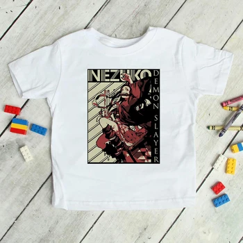 Demon Slayer T Krekls Bērniem Ir 2021. Harajuku Karstā Streetwear Tees Kimetsu Nav Yaiba Drēbes Japāņu Bērniem, Anime T-krekls Kawaii Augšu