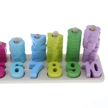 Koka Logaritmisko Valdes Skaitīšanas Matching Šķirošanas Puzzle Spēle Mathe Mācību Izglītības Rotaļlietas Dzimšanas dienas Dāvana Bērniem Bērniem