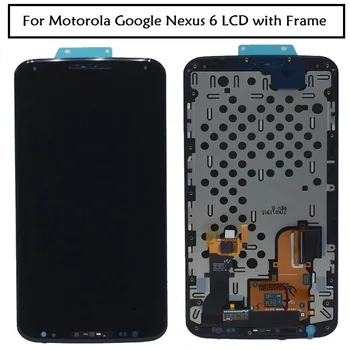 Teste AMOLED Par Moto Google Nexus 6 LCD XT1100 XT1103 Displejs LCD Ekrānā Pieskarieties Digitizer Montāža moto Nexus 6 lcd