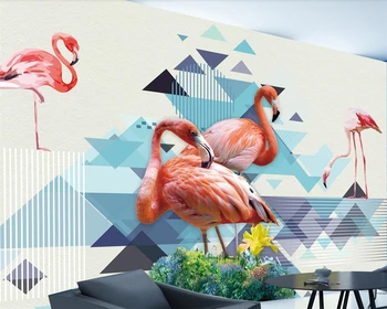 Beibehang Custom tapetes Skandināvu stilā flamingo TV fona sienas dzīvojamā istabā, guļamistabā, fona sienas sienas 3d tapetes