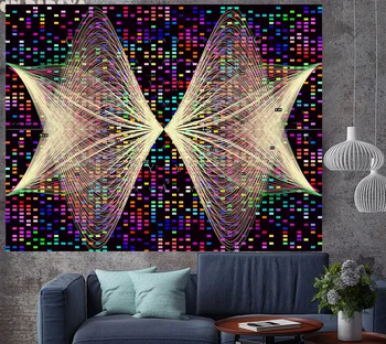Mozaīkas ģeometrisko hippy sienas karājas struktūra macrame Gobelēni hipiju Psychedelic Sienas, paklāja Psychedelic Jogas Paklājiņš Mājas Dekoru