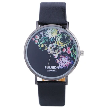Jauno modes dāma ādas skatīties ziedu stils valstu skatīties kvarca eleganci rokas pulkstenis vairumtirdzniecības ādas sieviešu kleita pulksteņi