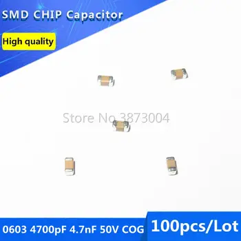 100gab 0603 4700pF 4.7 nF 50V COG 5% SMD Chip Kondensators