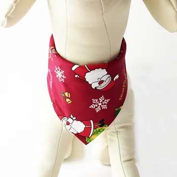 Ziemassvētku Pet Suns, galvas apsējs Šalle Mājīgs Kokvilnas Kaķis Apkakles Lencēm Regulējams Pet Neckerchief Trīsstūrveida Tauriņi Maziem Lieliem Suņiem