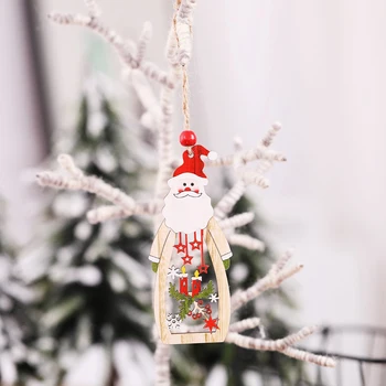 Koka sniegpārsliņu svece dobi santa klauss, ziemassvētku eglīte, rotājumi, Vīna pudeles, formas Ziemassvētki ziemassvētku kulons laimīgu jauno gadu