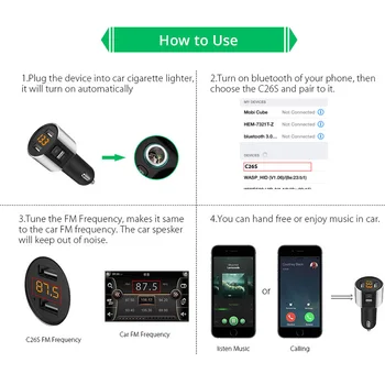 Zīmola Jaunās Automašīnas FM Raidītājs Ar Bluetooth Modulators Auto MP3 Atskaņotājs ar Dual USB LED Displejs, Mūzikas Audio USB Interfeiss Automašīnas Lādētājs