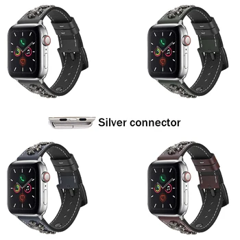 Klasiskās Crostar Ādas siksna Apple Skatīties 38/40/42/44mm datumi Aproce par iWatch Series 5 4 3 2 1 Watchband Piederumi