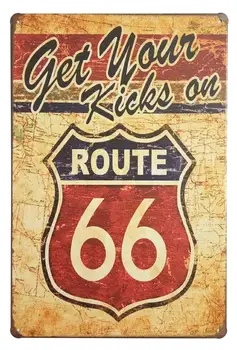 Get Your Kicks Route 66 Metāla zīmju Retro Sienas Plāksne Dekoru Vintage Skārda Parakstīt 12 X 8 CM