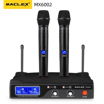 Augstas Kvalitātes Profesionālu Dual Bezvadu Mikrofonu Sistēma skatuves izrādes divu bezvadu mikrofons Karaoke mikrofons