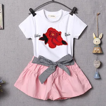 Meiteņu Komplekti Vasaras 2018 Jauns Bērnu Bikses Bērnu korejiešu Versiju, Bērnu Apģērbs Vasaras Īsām Piedurknēm T-krekls, Vairumtirdzniecība